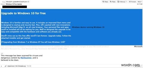 無料のWindows10アップグレードの背後に隠れている詐欺に注意してください 