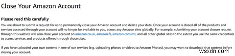 Amazonアカウントを永久に閉鎖および削除する方法 