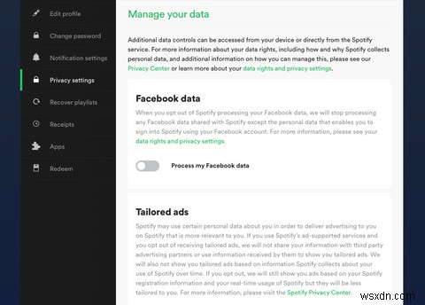 FacebookがSpotifyとデータを共有するのをやめる方法 