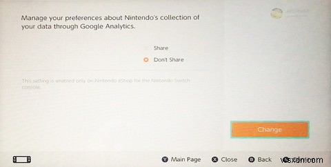 NintendoSwitchのeショップデータの共有を停止する方法 