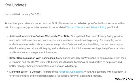 WhatsAppsプライバシーポリシーにより、新しいメッセージングサービスを探すことができますか？ 
