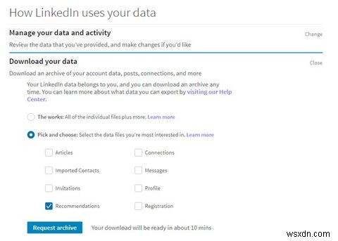 LinkedInがあなたについて持っているすべてのデータをダウンロードする方法 