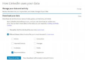 LinkedInが保有する自分のデータをすべてダウンロードする方法