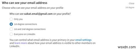 あなたのメールアドレスを見ることができる人を制限することにより、LinkedInのプライバシーを強化します 