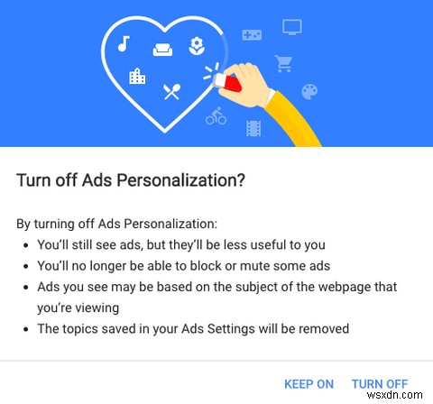 Googleのパーソナライズド広告を無効にする方法 