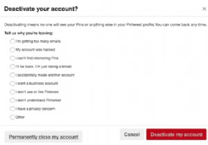 Pinterestアカウントを非アクティブ化（または削除）する方法 