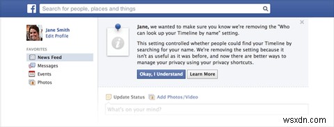 Facebookはタイムライン検索のプライバシー設定を削除します 