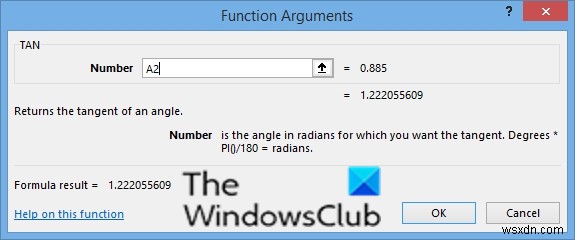 MicrosoftExcelでTAN関数を使用する方法 