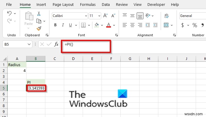 ExcelでPI関数を使用する方法 