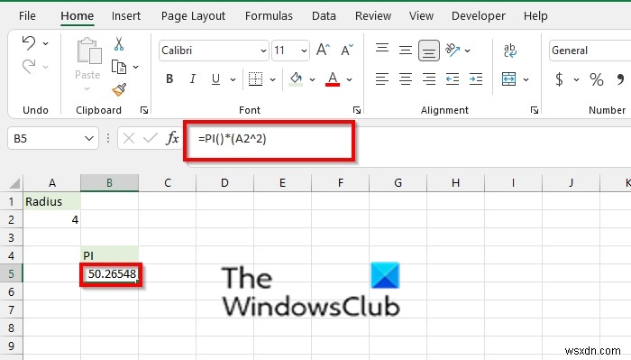 ExcelでPI関数を使用する方法 