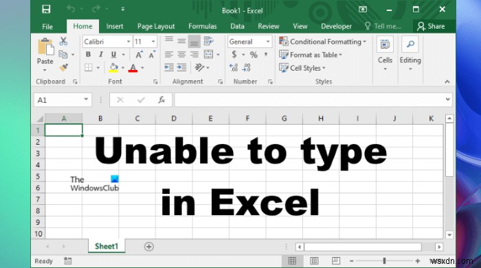 Excelセルに数値を入力したりデータを入力したりすることはできません 