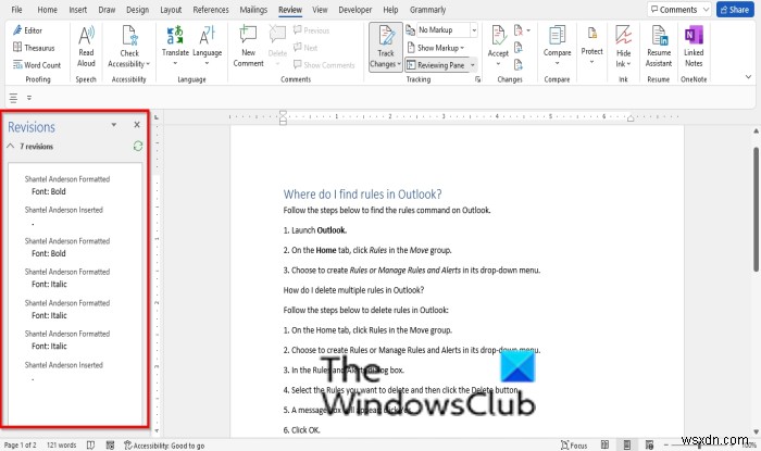 MicrosoftWordでレビューペインをオンまたはオフにする方法 