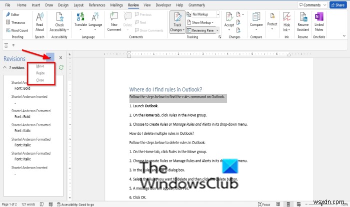 MicrosoftWordでレビューペインをオンまたはオフにする方法 