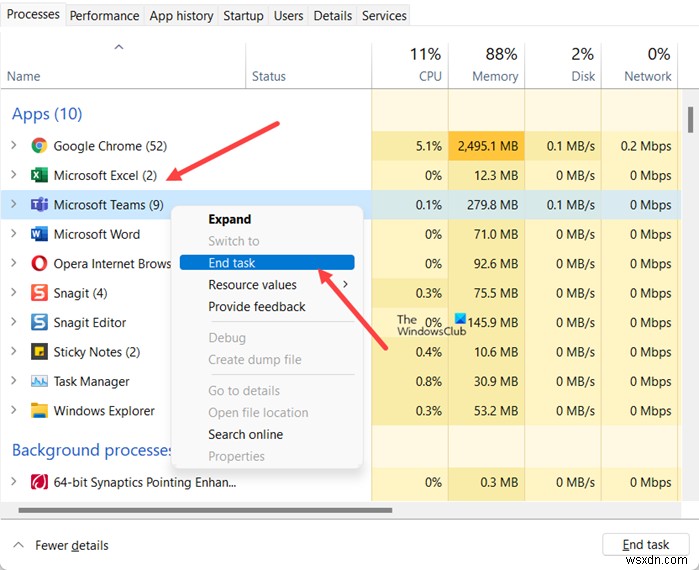 MicrosoftTeamsが空白の白または黒の画面を表示している 