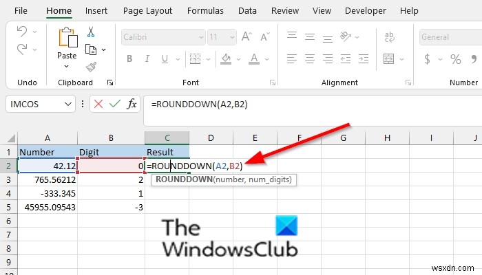 ExcelでROUNDDOWN関数を使用する方法 