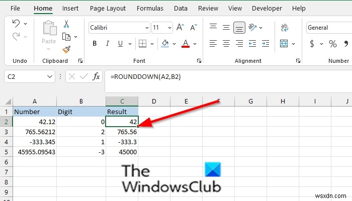 ExcelでROUNDDOWN関数を使用する方法 