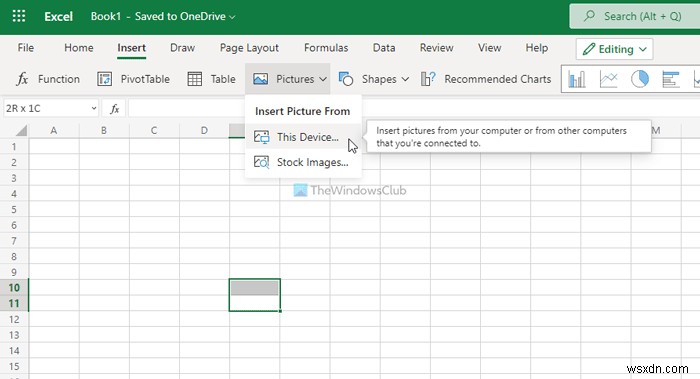 MicrosoftExcelおよびExcelOnlineに画像を挿入する方法 