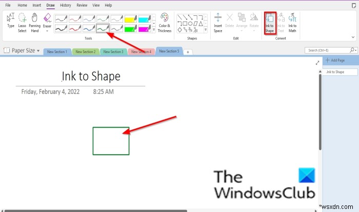 InktoShape機能を使用してOneNoteで図形を作成する方法 