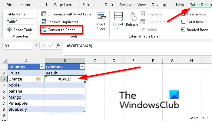 ExcelでSPILLエラーを修正する方法 