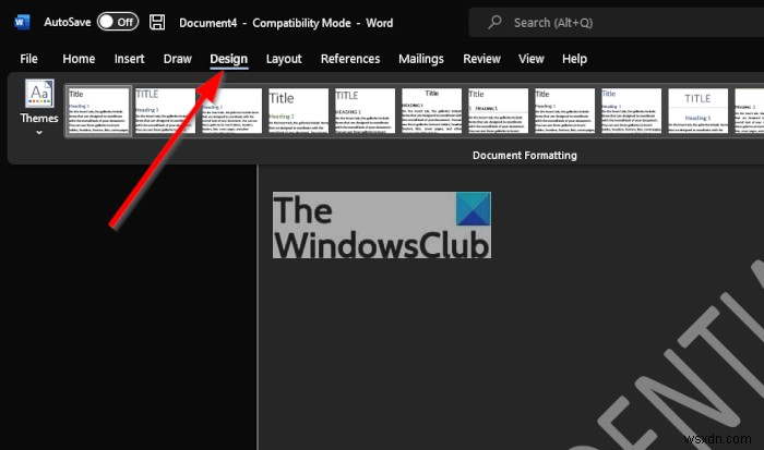 MicrosoftWordで透かしを削除する方法 