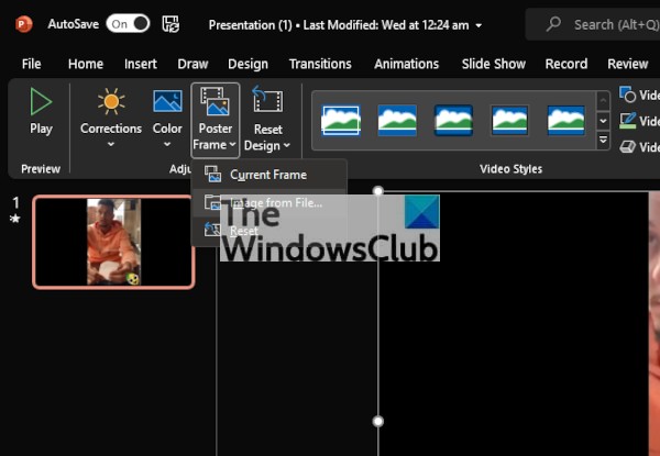 PowerPointにビデオサムネイルを挿入する方法 
