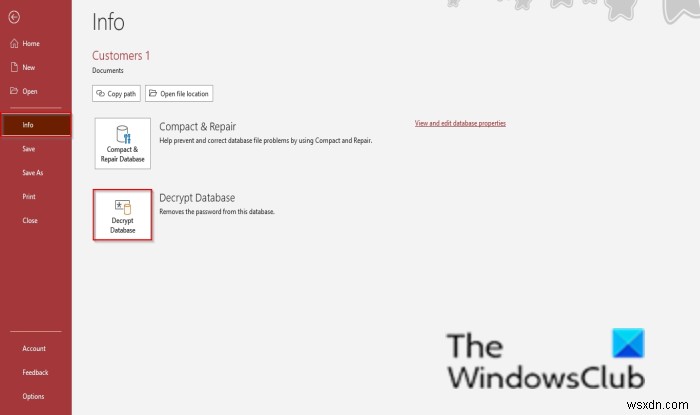 アクセスデータベースにパスワードを設定する方法 