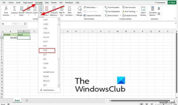 ExcelでFIXED関数を使用する方法 