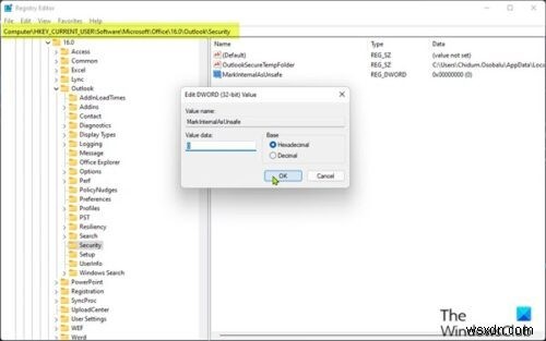 Outlookの保護されたビューで開くOfficeドキュメントの添付ファイル 