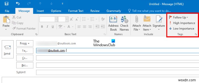 Outlookで電子メールの優先度を高に設定する方法 