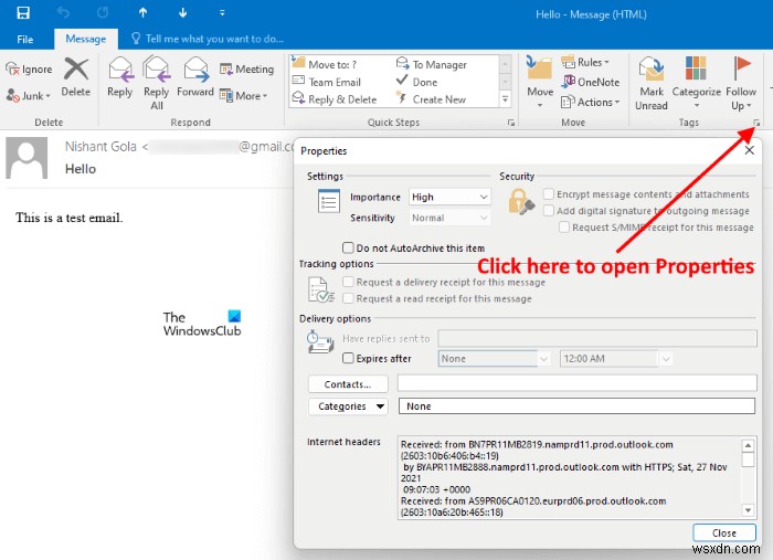 Outlookで電子メールの優先度を高に設定する方法 
