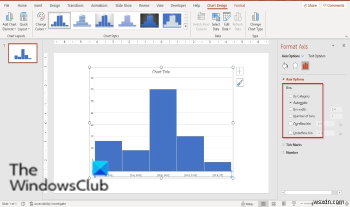 PowerPointでヒストグラムチャートを作成する方法 