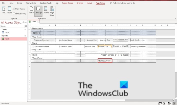 MicrosoftAccessのレポートに合計を追加する方法 