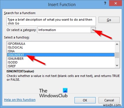 MicrosoftExcelでISNONTEXT関数を使用する方法 