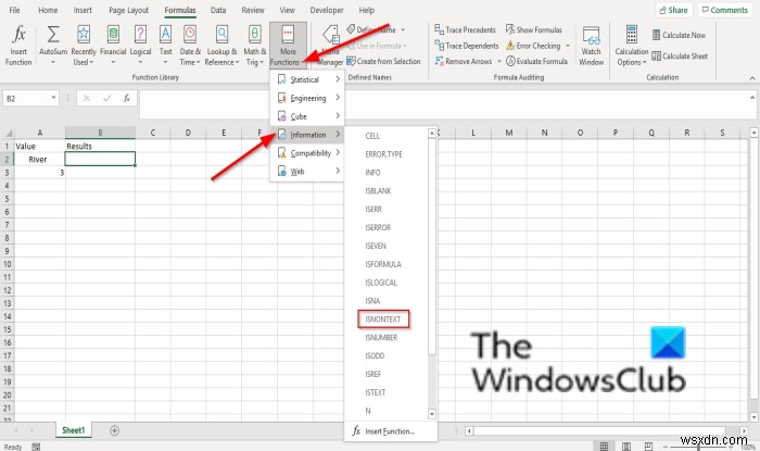 MicrosoftExcelでISNONTEXT関数を使用する方法 