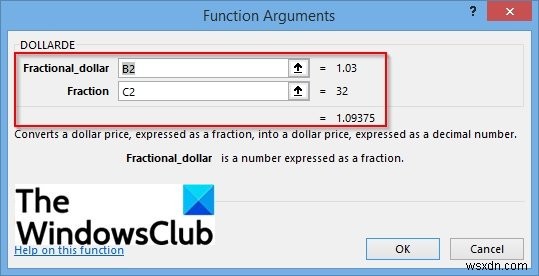 MicrosoftExcelでDOLLARDE関数を使用する方法 