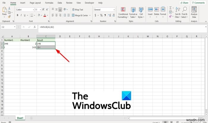 MicrosoftExcelでIMSUB関数を使用する方法 