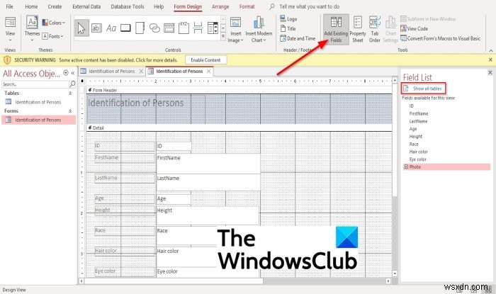 MicrosoftAccessフォームに画像を追加する方法 