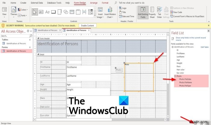 MicrosoftAccessフォームに画像を追加する方法 