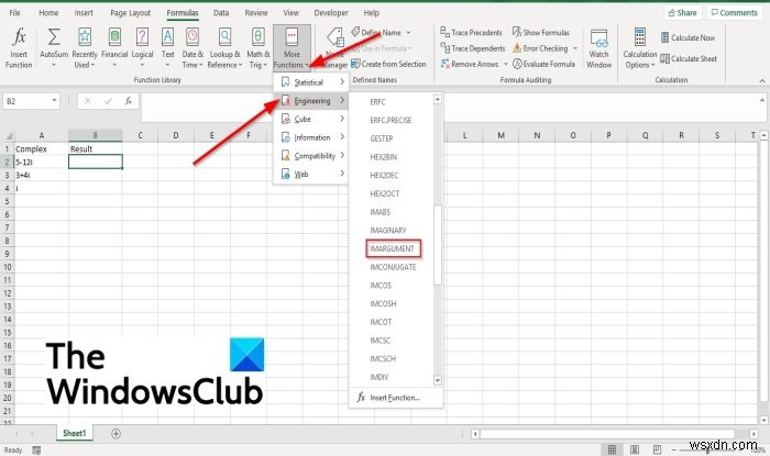 MicrosoftExcelでIMARGUMENT関数を使用する方法 