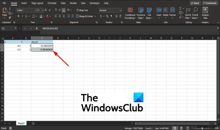 MicrosoftExcelでBESSELI関数を使用する方法 