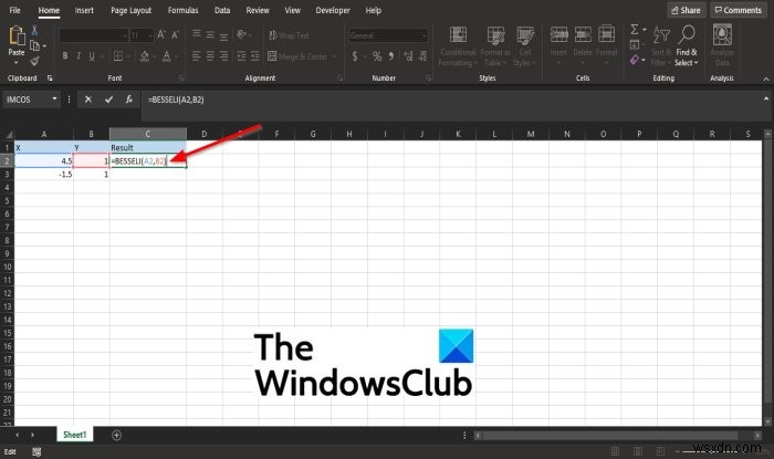 MicrosoftExcelでBESSELI関数を使用する方法 