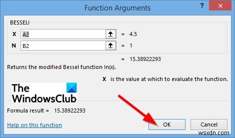 MicrosoftExcelでBESSELI関数を使用する方法 