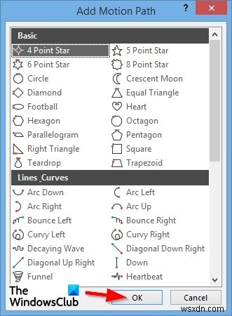 PowerPointでモーションパスアニメーションを作成および追加する方法 