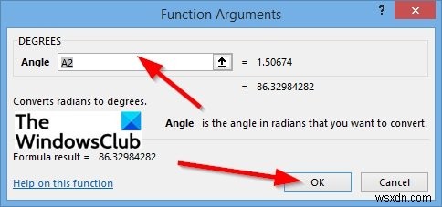 MicrosoftExcelでDEGREES関数を使用する方法 