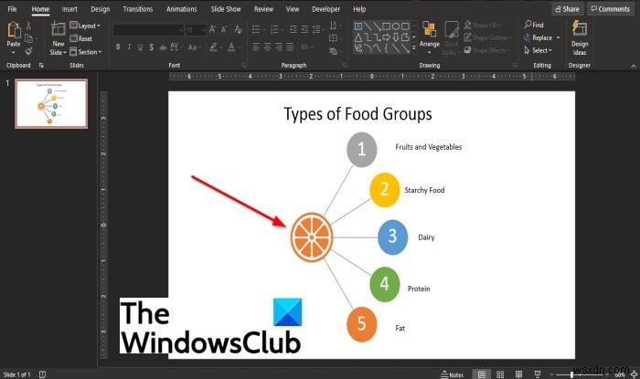 PowerPointでラジアルリストを作成する方法 