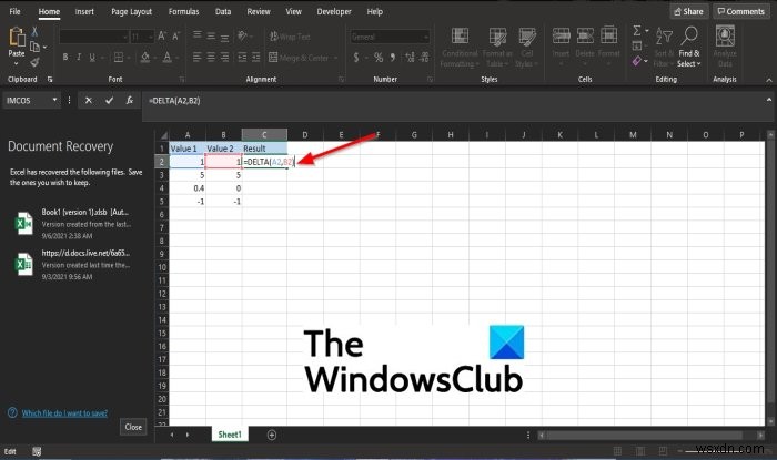 MicrosoftExcelでデルタ関数を使用する方法 