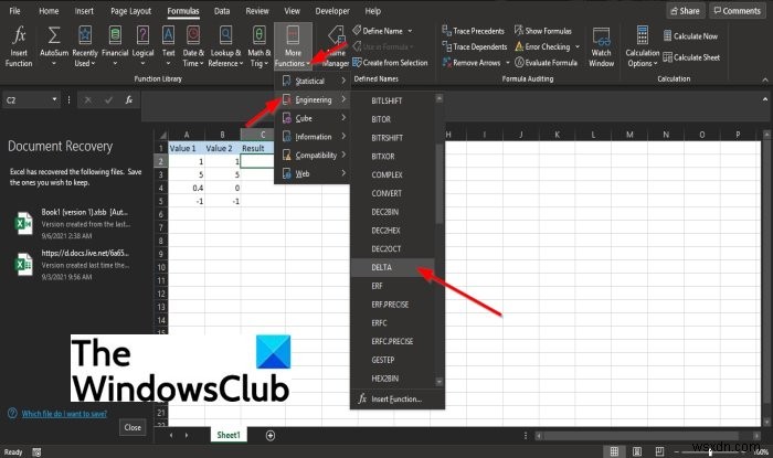 MicrosoftExcelでデルタ関数を使用する方法 