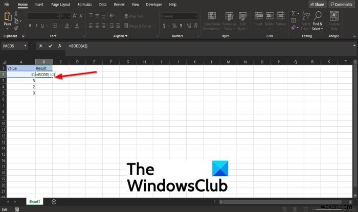 MicrosoftExcelでISODD関数を使用する方法 