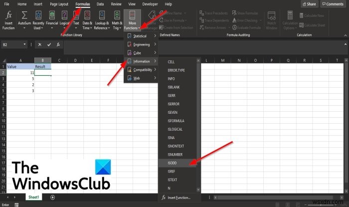 MicrosoftExcelでISODD関数を使用する方法 