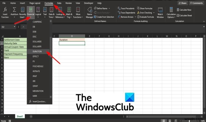 MicrosoftExcelで期間財務関数を使用する方法 